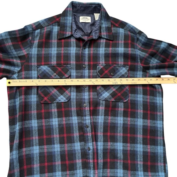 Fieldmaster Vintage Plaid Flannel Shirt Jacket XL Wool Blend Lined USA - Picture 6 of 7